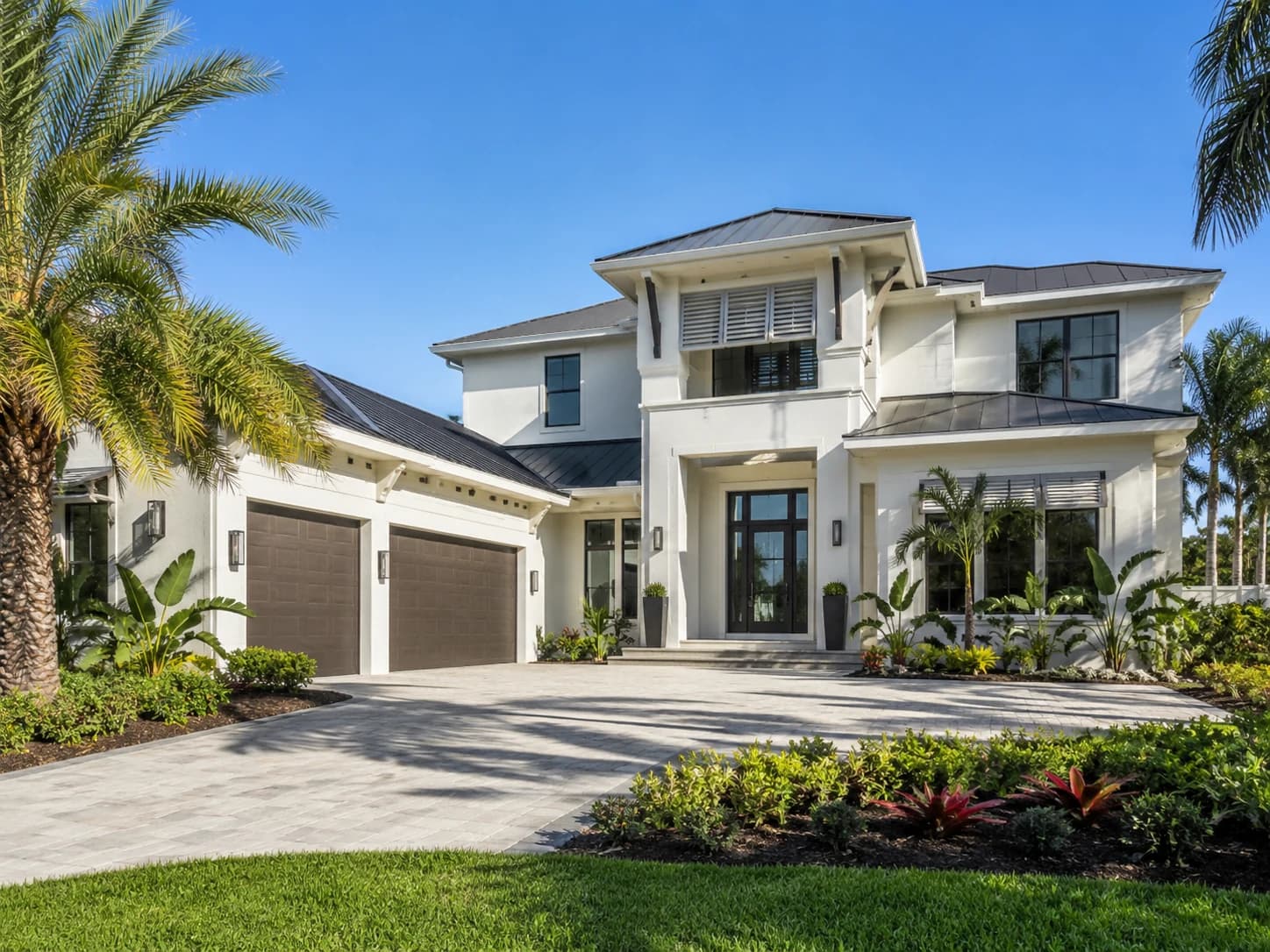 Finished modern coastal Florida home exterior
